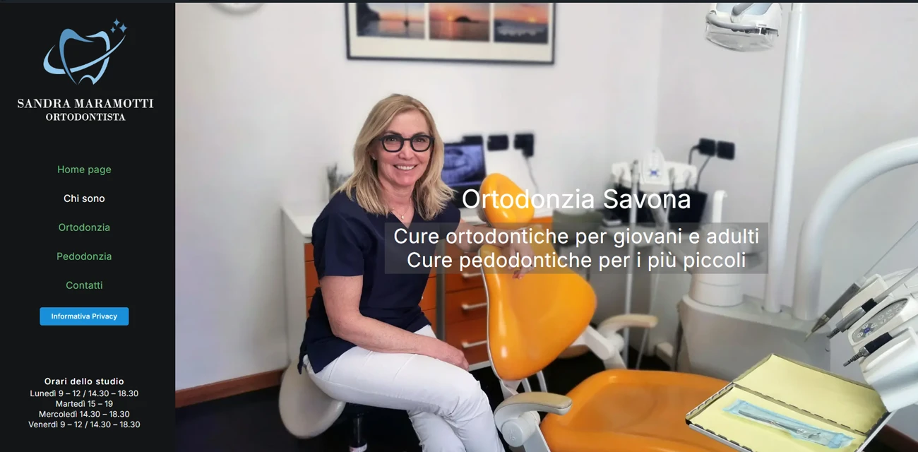 Sito WEB Ortodonzia Savona Dottoressa Sandra Maramotti